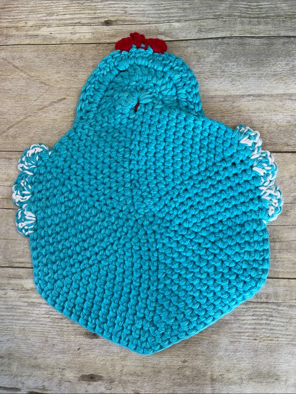 New Handmade Crochet Hot Pad/Trivet Turquoise - Picture 6 of 7